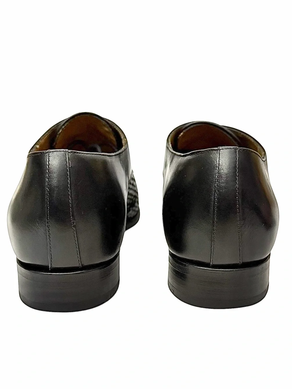 TAFT Black Woven Leather Cap Toe Oxford Shoes Men’s US 6 Handmade Portugal